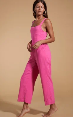 Women Dancing Leopard Halo Kimani Twist Back Jumpsuit In Magenta