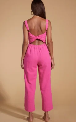 Women Dancing Leopard Halo Kimani Twist Back Jumpsuit In Magenta