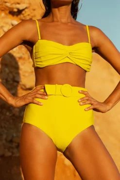 Women Dancing Leopard Halo Lalita Bandeau Bikini Top In Limonata