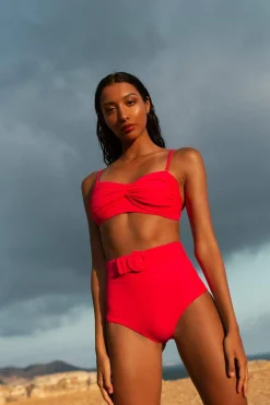 Women Dancing Leopard Halo Lalita Bandeau Bikini Top In Hot Pink