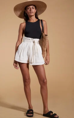 Women Dancing Leopard Halo Nessie High-Waist Shorts In Cream