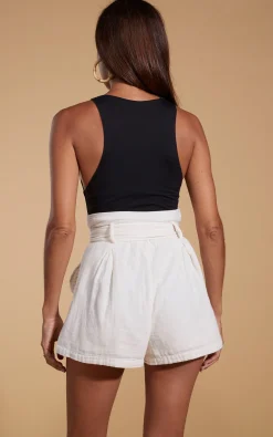 Women Dancing Leopard Halo Nessie High-Waist Shorts In Cream