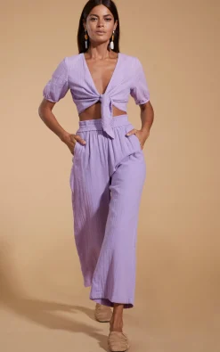 Women Dancing Leopard Halo Tahiti Trousers In Lilac