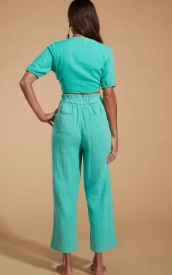 Women Dancing Leopard Halo Tahiti Trousers In Mint Green