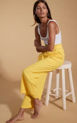 Women Dancing Leopard Halo Tahiti Trousers In Primrose Yellow