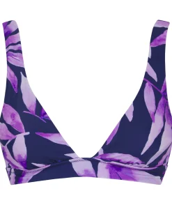 Women Dancing Leopard Halo Tamika Bikini Top In Watercolour Purple Leaf