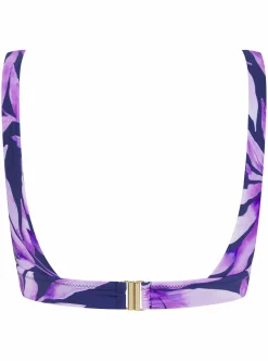 Women Dancing Leopard Halo Tamika Bikini Top In Watercolour Purple Leaf