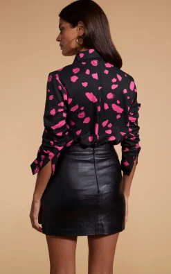 Women Dancing Leopard Harley Skirt In Black