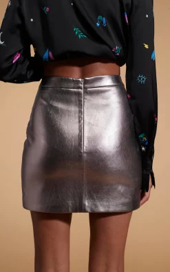 Women Dancing Leopard Harley Skirt In Metallic