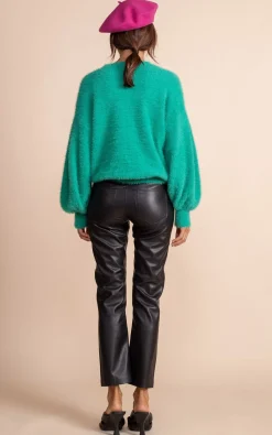 Women Dancing Leopard Honey Jumper In Vivid Green
