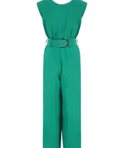 Women Dancing Leopard Indy Jumpsuit In Vivid Green - Reversible