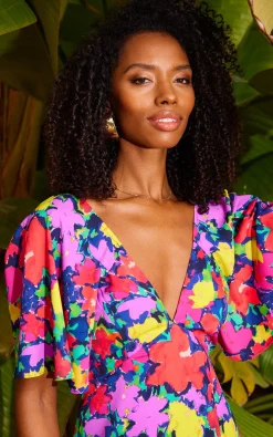 Women Dancing Leopard Ivorie Midaxi Dress In Vintage Floral