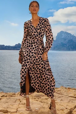 Women Dancing Leopard Jagger Maxi Dress In Beige Cloud