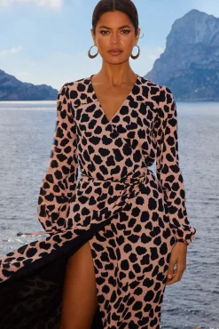 Women Dancing Leopard Jagger Maxi Dress In Beige Cloud