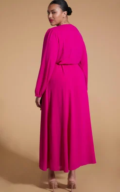 Women Dancing Leopard Jagger Maxi Dress In Magenta - Extended Sizing