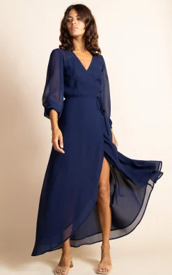Women Dancing Leopard Jagger Maxi Dress In Navy - Extended Sizing