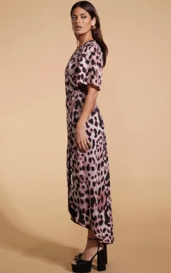 Women Dancing Leopard Jenna Maxi Dress In Blush Leopard