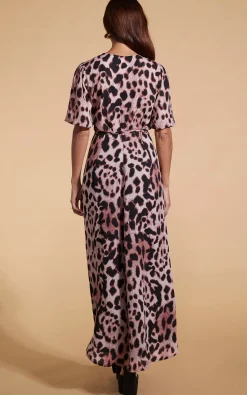 Women Dancing Leopard Jenna Maxi Dress In Blush Leopard