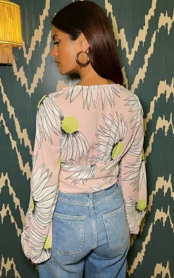 Women Dancing Leopard Joanie Tie Top In Pink Echinacea