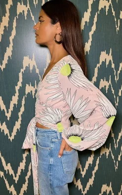 Women Dancing Leopard Joanie Tie Top In Pink Echinacea