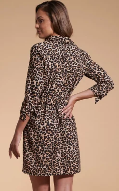 Women Dancing Leopard Jonah Mini Shirt Dress In Rich Leopard