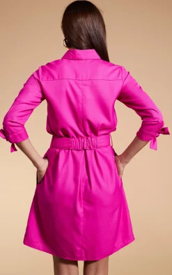 Women Dancing Leopard Jonah Mini Shirt Dress In Magenta