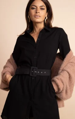 Women Dancing Leopard Jonah Mini Shirt Dress In Black