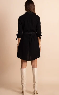 Women Dancing Leopard Jonah Mini Shirt Dress In Black