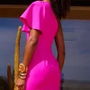 Women Dancing Leopard Joy One Shoulder Mini Dress In Magenta Pink