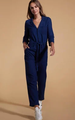 Women Dancing Leopard Juno Jumpsuit In Denim Blue