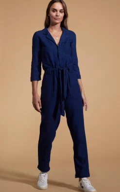 Women Dancing Leopard Juno Jumpsuit In Denim Blue