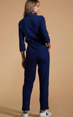 Women Dancing Leopard Juno Jumpsuit In Denim Blue