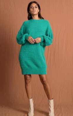 Women Dancing Leopard Maggie Jumper Dress In Vivid Green