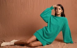 Women Dancing Leopard Maggie Jumper Dress In Vivid Green