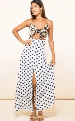 Women Dancing Leopard Malibu Dress Polka Dot & Leopard