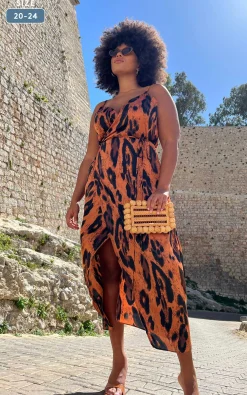 Women Dancing Leopard Mariah Wrap Dress In Chocolate Leopard - Extended Sizing