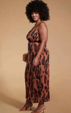 Women Dancing Leopard Mariah Wrap Dress In Chocolate Leopard - Extended Sizing