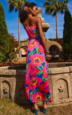 Women Dancing Leopard Mariah Wrap Dress In Poppy Bloom
