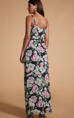 Women Dancing Leopard Mariah Wrap Dress In White & Black Floral