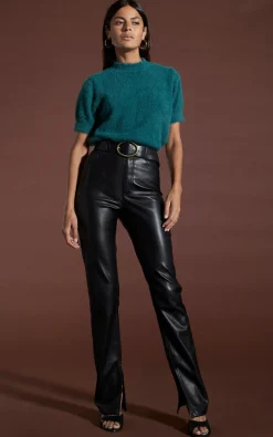 Women Dancing Leopard Millie Cropped Knit Top In Forest Green