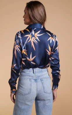 Women Dancing Leopard Nevada Satin Shirt In Bamboo