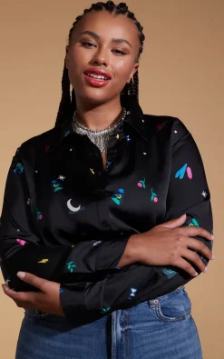 Women Dancing Leopard Nevada Shirt In Mystic Ditzy- Extended Sizing