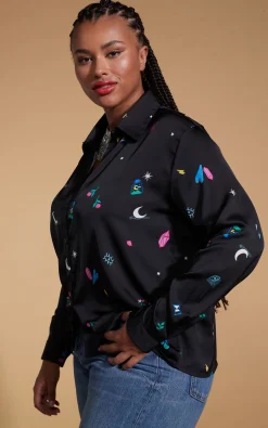 Women Dancing Leopard Nevada Shirt In Mystic Ditzy- Extended Sizing
