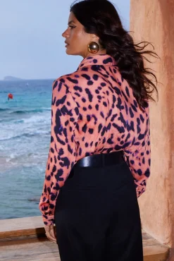 Women Dancing Leopard Nevada Shirt In Plorange Leopard