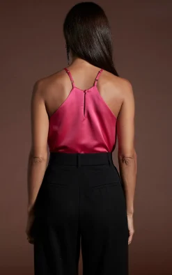 Women Dancing Leopard Nina Halter Cami Top In Hot Pink