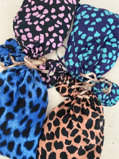 Women Dancing Leopard Oona Shortie Pj Set In Ice Blue On Navy Cloud