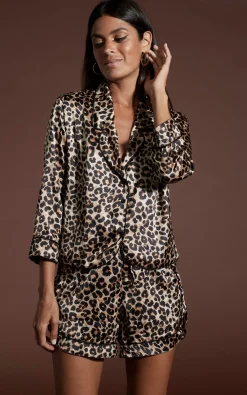 Women Dancing Leopard Oona Shortie Pj Set In Rich Leopard