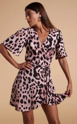 Women Dancing Leopard Rafferty Dress In Blush Leopard