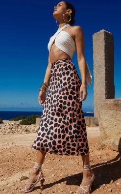 Women Dancing Leopard Renzo Skirt In Beige Cloud