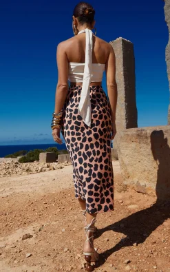 Women Dancing Leopard Renzo Skirt In Beige Cloud